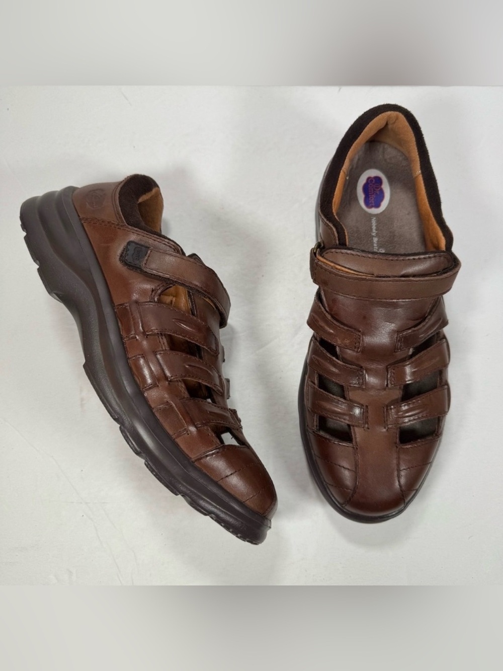 Dr. Comfort Breeze Diabetic Casual Coffee Brown Leather Sandals Women Size 8.5M